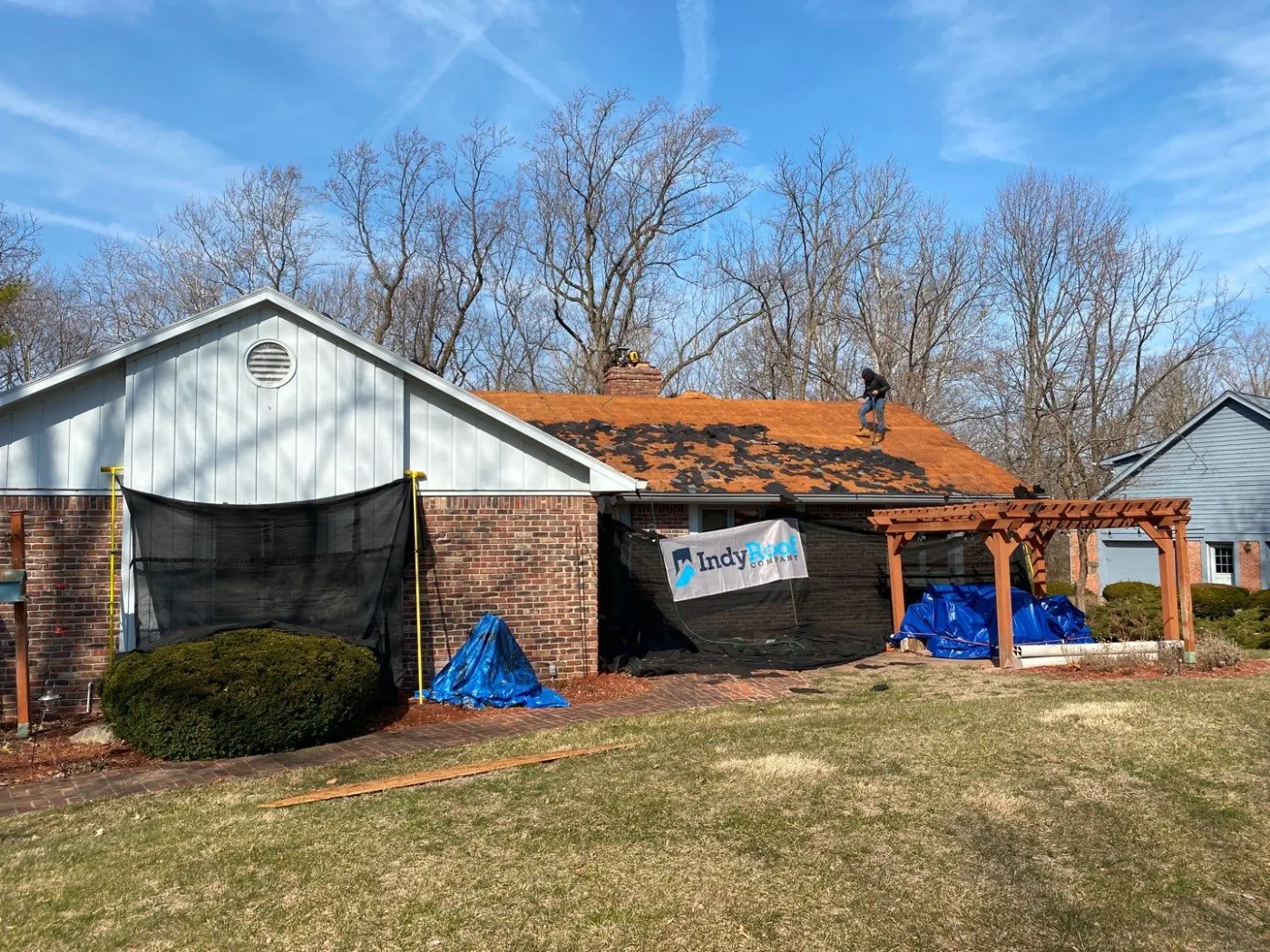 Storm damage documentation on a Oaklandon commercial building